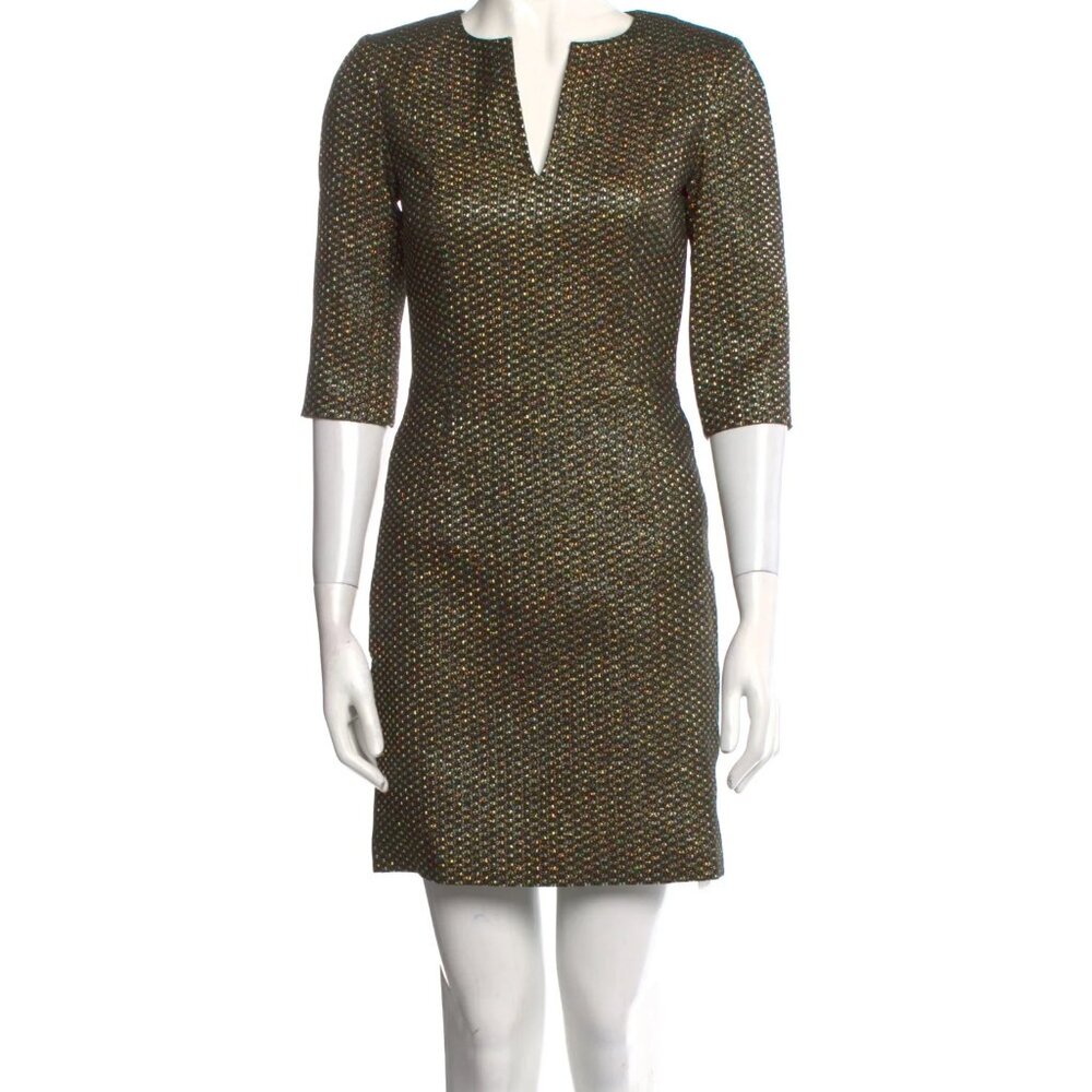 SUNO V-Neck Mini Dress